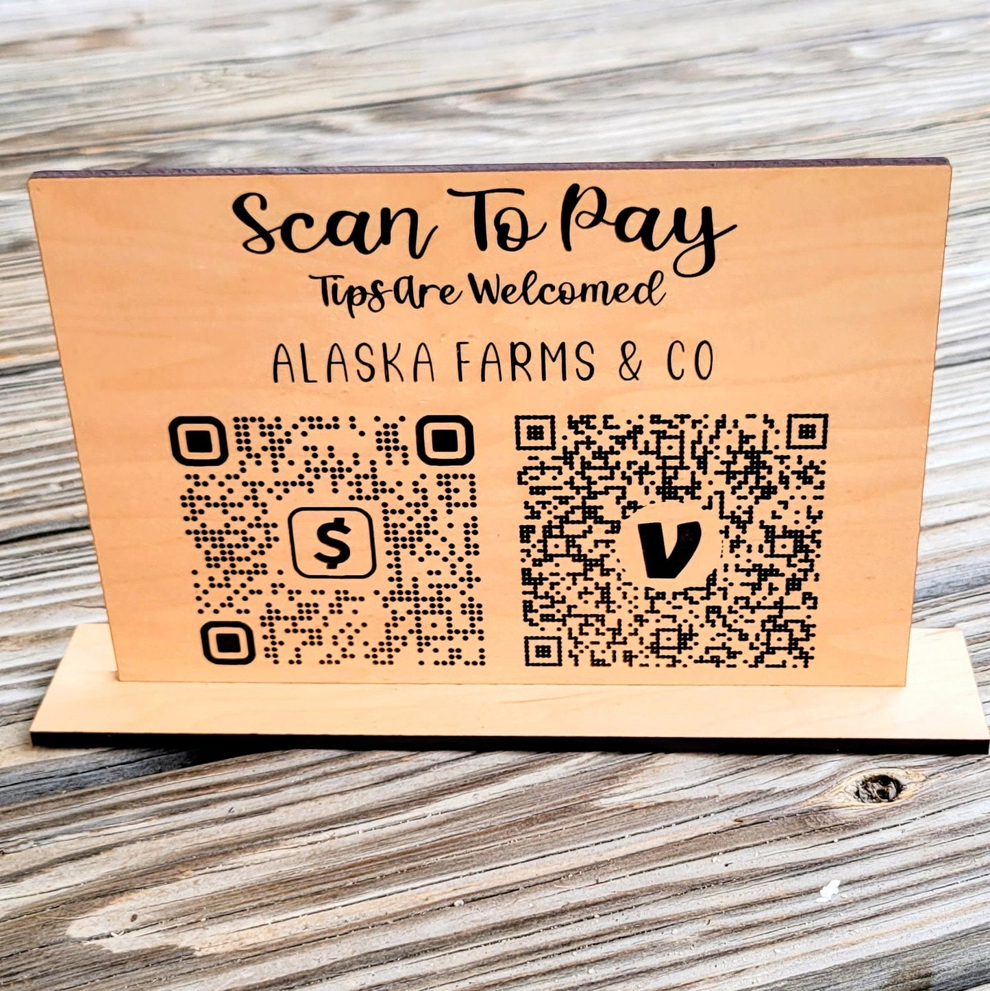 Custom Scan To Pay Checkout Sign Multi QR Code Stand - QR Code Checkout Sign - Scan Here QR Code Sign - qr code sign
