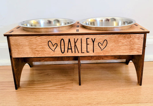 Dog Food and Water Bowl Stand - Pet Accessories - Custom Pet Gift - Pet Name Dog Name Food Stand - Pet Organization