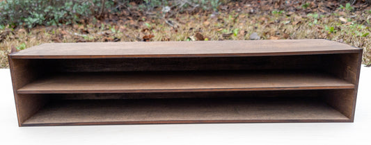 2 Compartment Wooden Display Shelf - Trinket Shelf - Curio Cabinet- Knick Knack Collection Display - Printer Tray -Figure Organizer Display