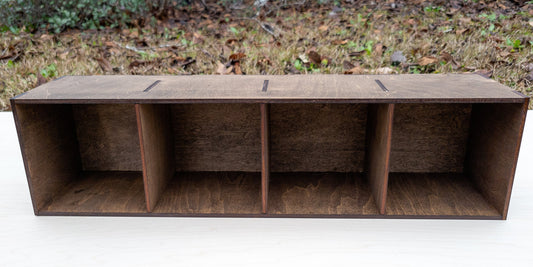 4 Compartment Wooden Display Shelf - Trinket Shelf - Curio Cabinet- Knick Knack Collection Display - Printer Tray -Figure Organizer Display
