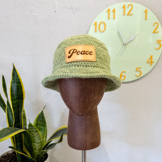 Hemp Bucket Hat - Gardening Hat - Peace Patch - Sun Hat- Spring Summer Hemp Hat Bucket