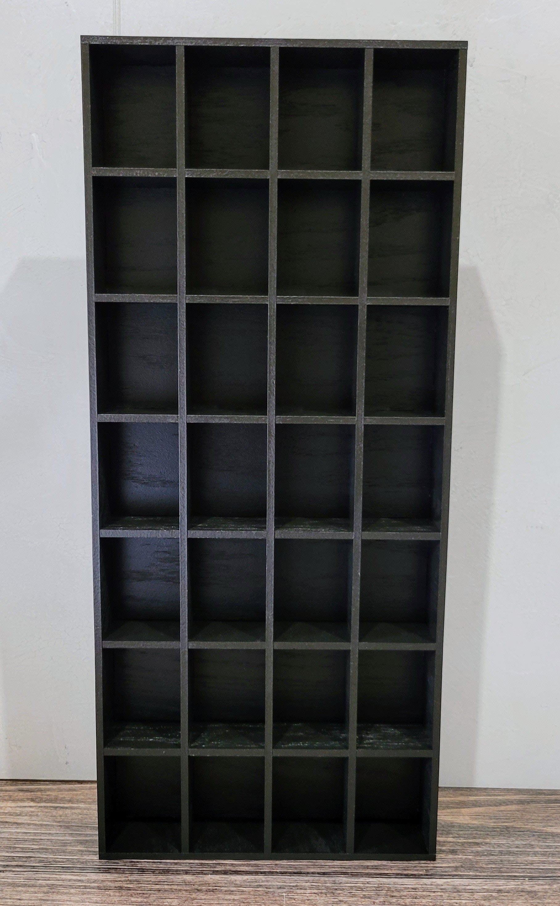 28 Compartment Wooden Display Shelf - Trinket Shelf - Curio Cabinet- Knick Knack Collection Display - Printer Tray -Figure Organizer Display