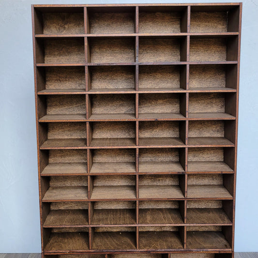 36 Compartment Wooden Display Shelf - Trinket Shelf - Curio Cabinet- Knick Knack Collection Display - Printer Tray -Figure Organizer Display