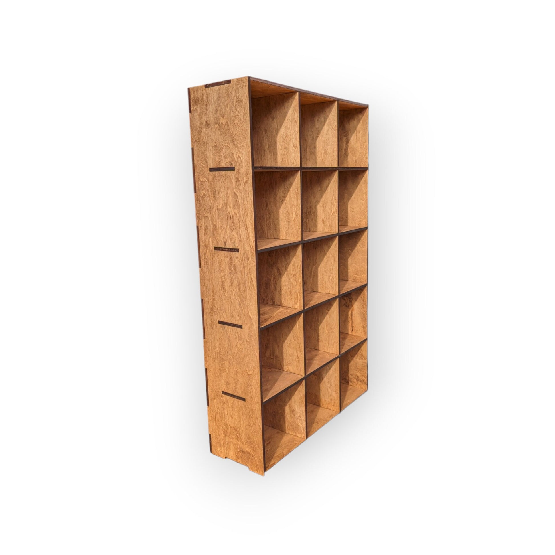 15 Compartment Wooden Display Shelf - Coffee Mug Cup Shelf - Curio Cabinet- Knick Knack Display - Printer Tray -Figure Organizer Display