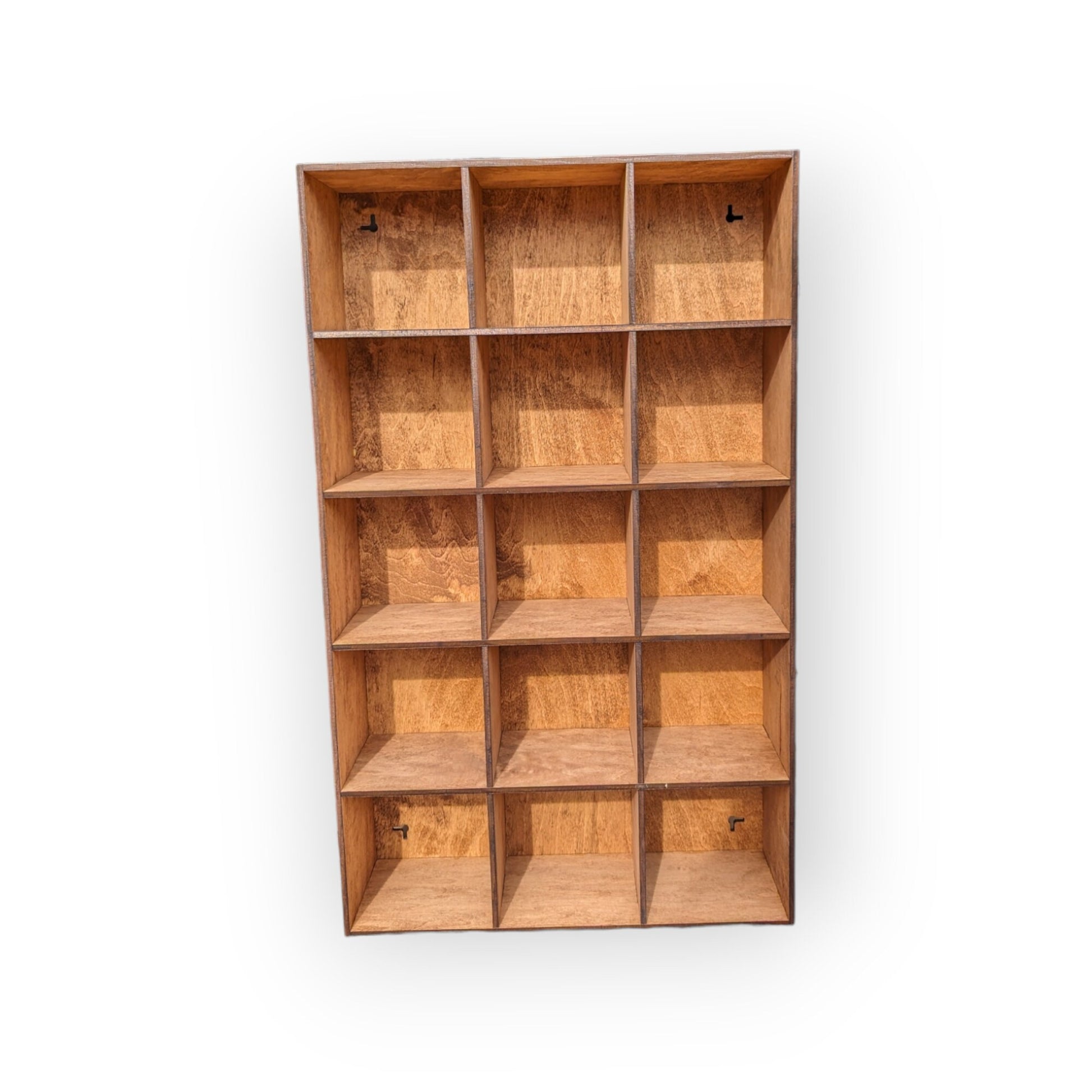 15 Compartment Wooden Display Shelf - Coffee Mug Cup Shelf - Curio Cabinet- Knick Knack Display - Printer Tray -Figure Organizer Display